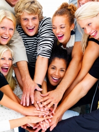 gruppe freude erfolg