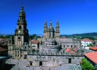 spanien jakobsweg santiago de compostela plaza de la quintana und kathedrale 622JW-LC-Santiago de Compostela-Plaza de la Quintana und Kathedrale-1500399A
