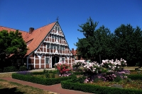 deutschland niedersachsen altes land jork rathaus fachwerk
