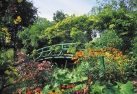 frankreich normandie garten bachlauf brücke normandie, garten, bachlauf, brücke