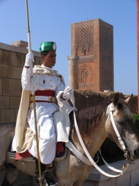 berittener wächter am mausoleum, rabat berittener wächter am mausoleum, rabat